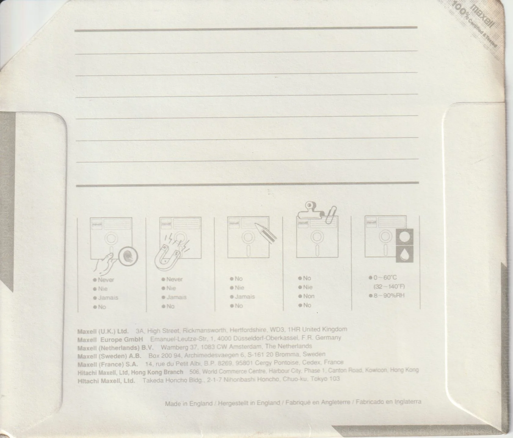 Sleeve M1-525-001 - Back