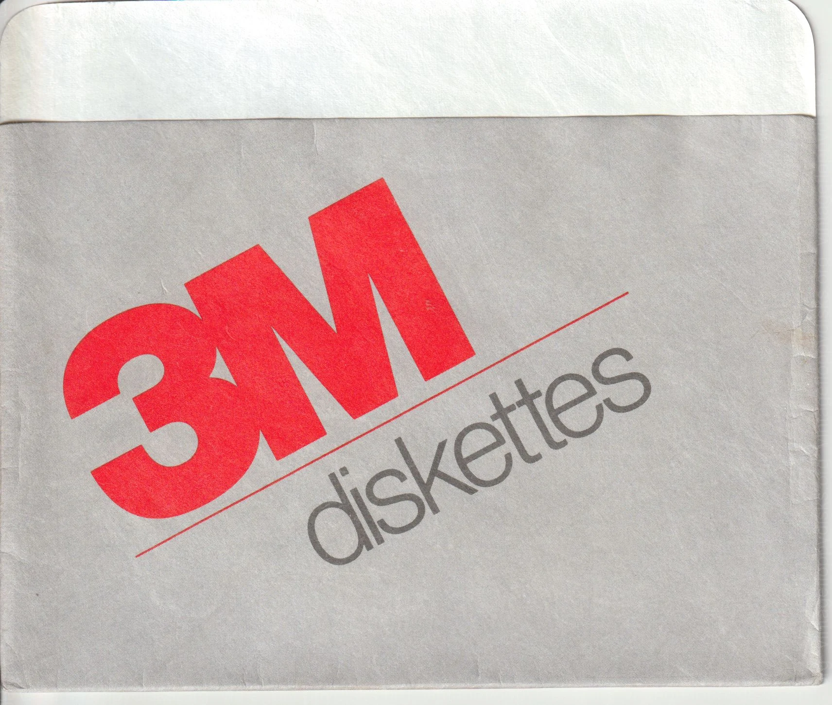 a vintage floppy disk sleeve from 3M. Cat. no.: 3M-525-008