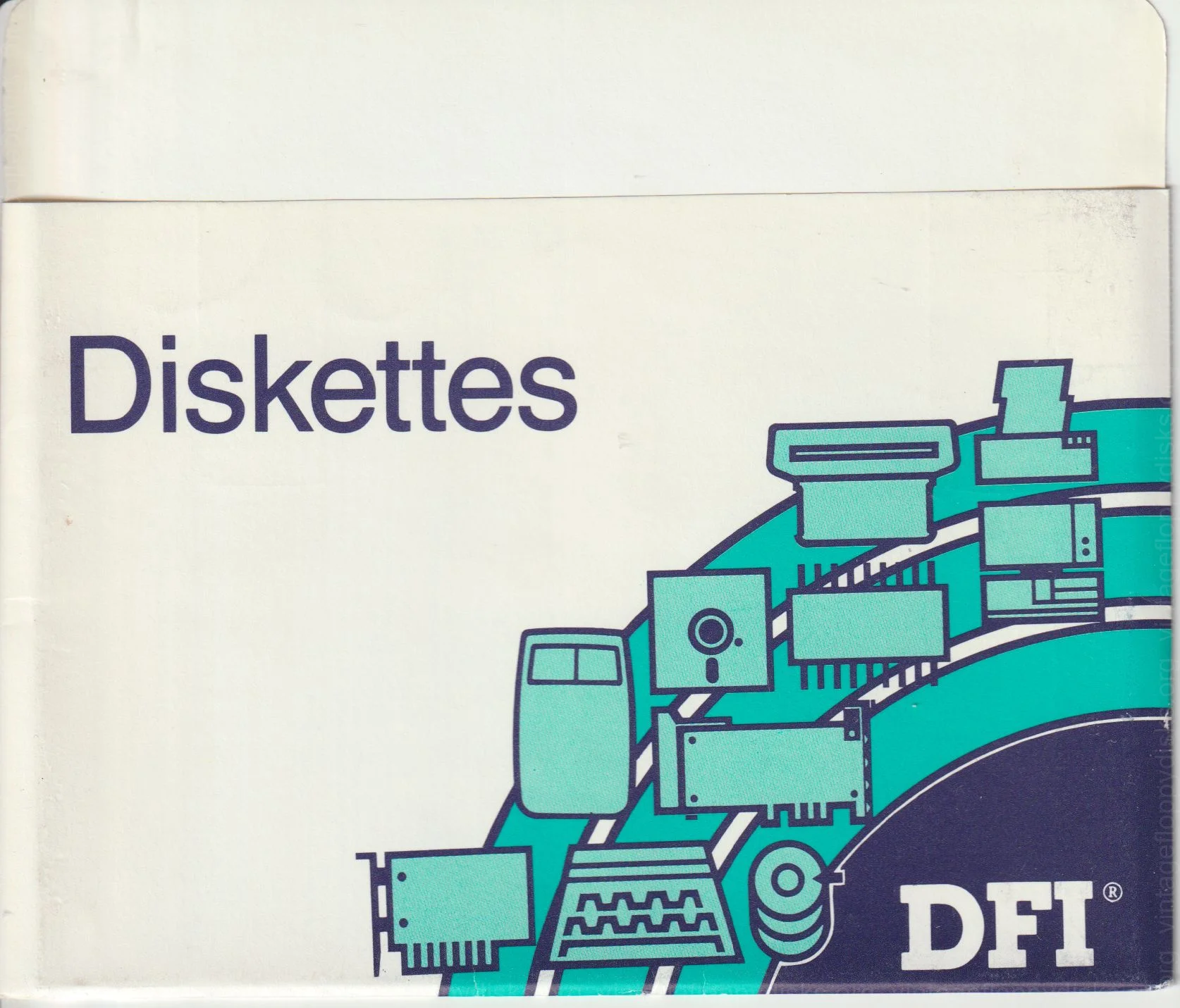 a vintage floppy disk sleeve from DFI. Cat. no.: D19-525-001