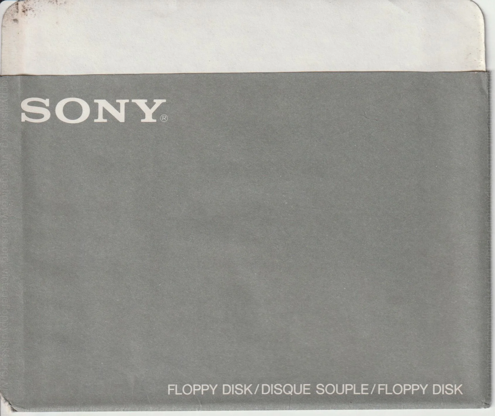 a vintage floppy disk sleeve from Sony. Cat. no.: S1-525-001